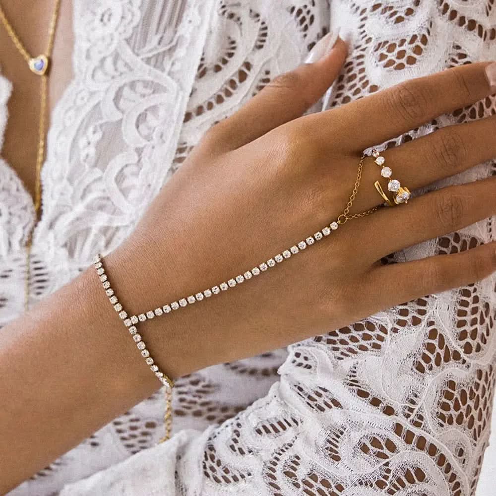 Tennis Hand Chain Bracelet