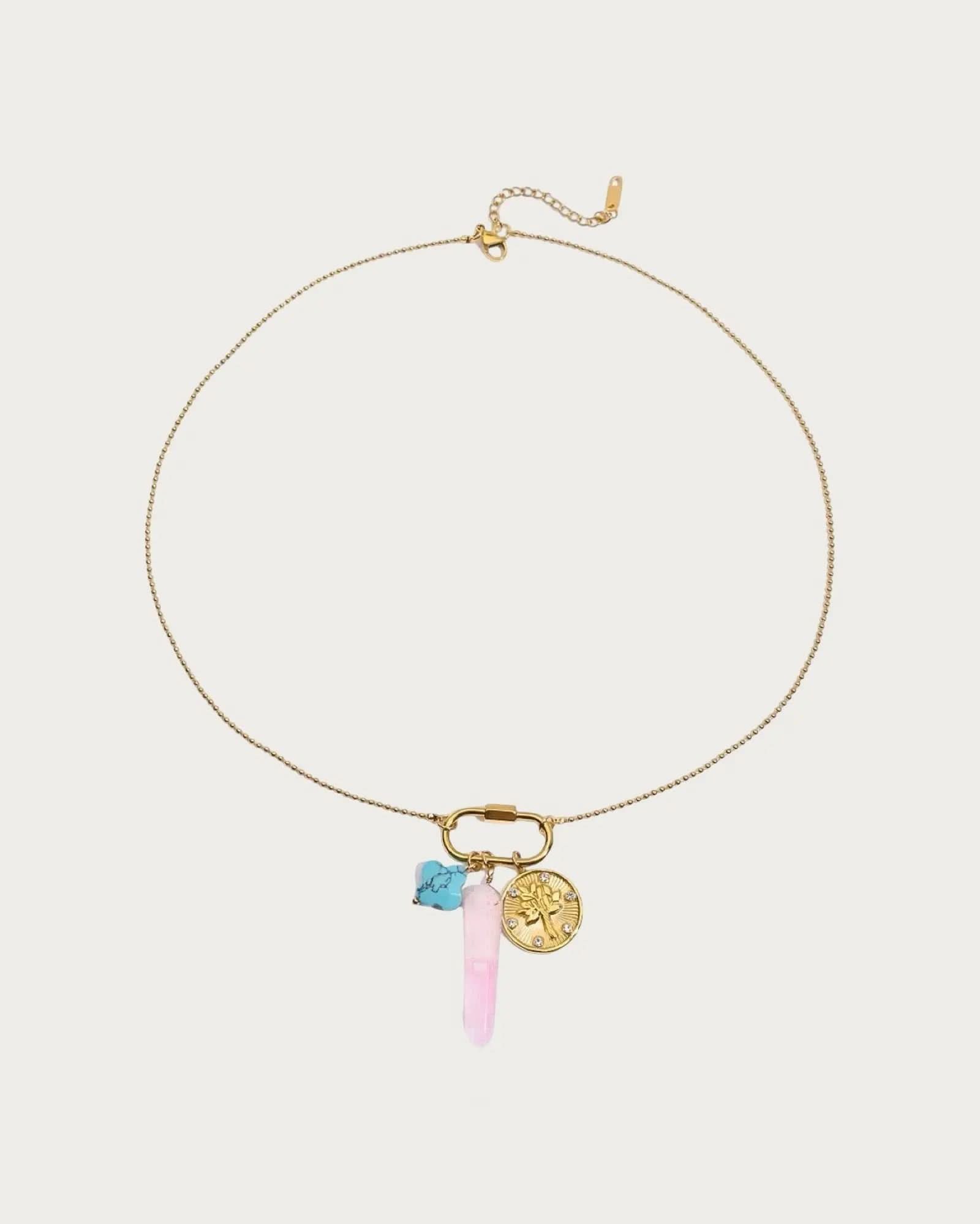 Rose Quartz Clasp Necklace