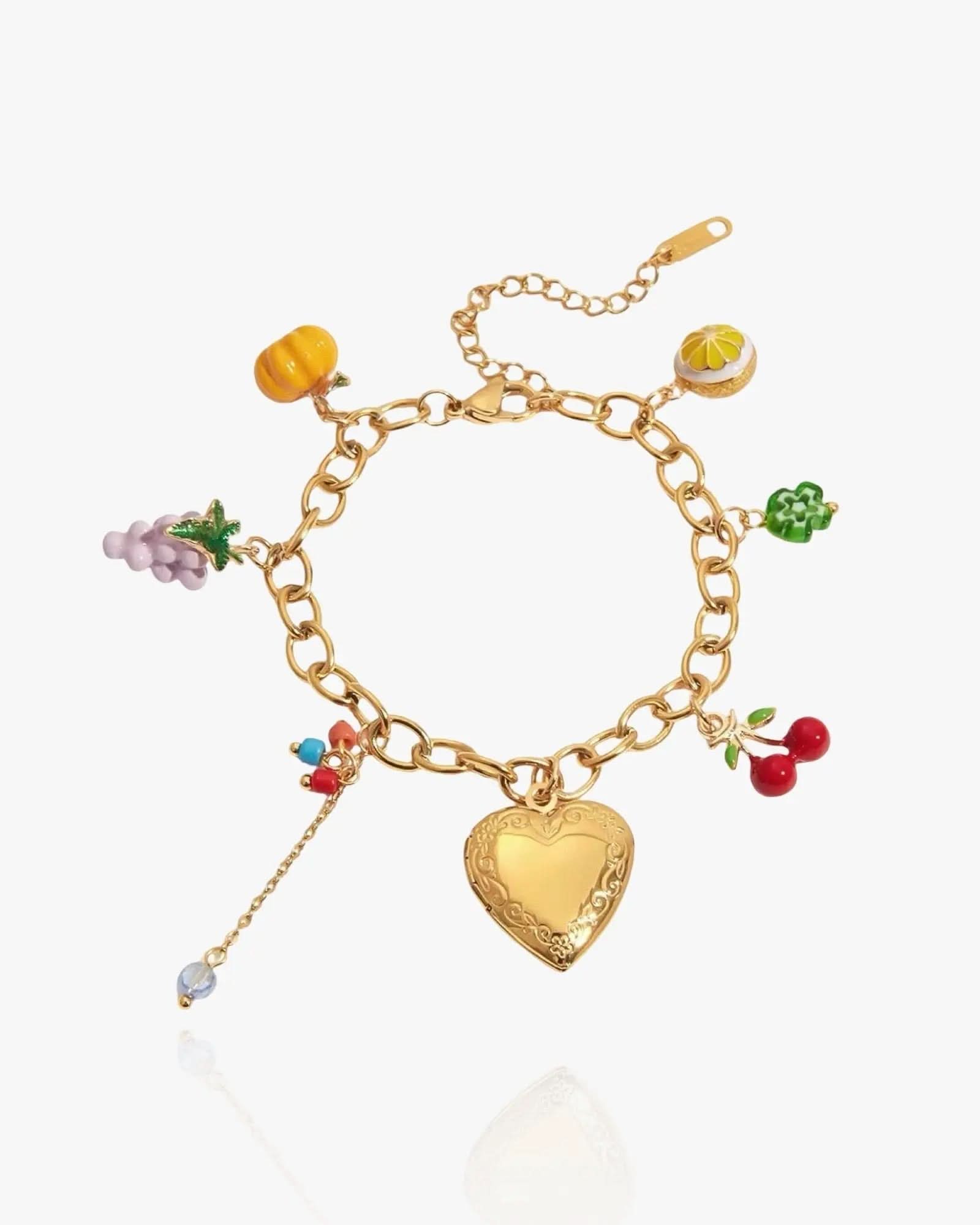 Fruit Locket Heart Bracelet