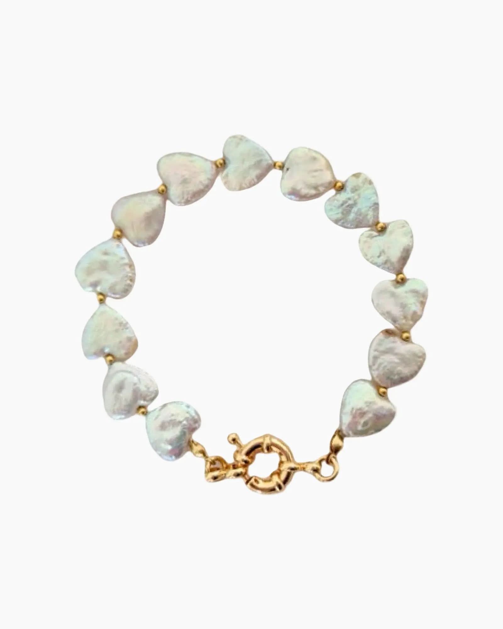 Natural Pearl Hearts Bracelet