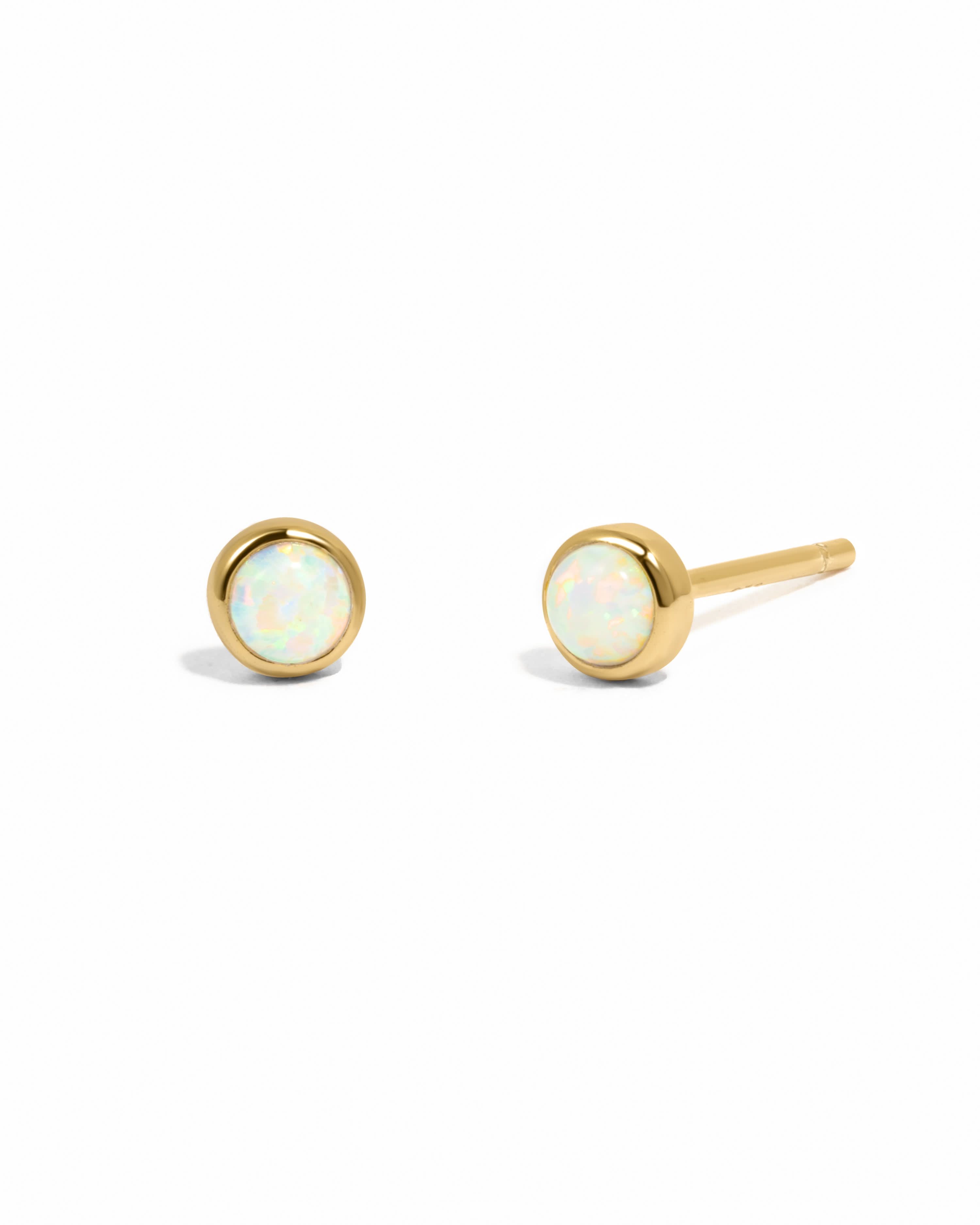 Bezel Set Gemstone Studs