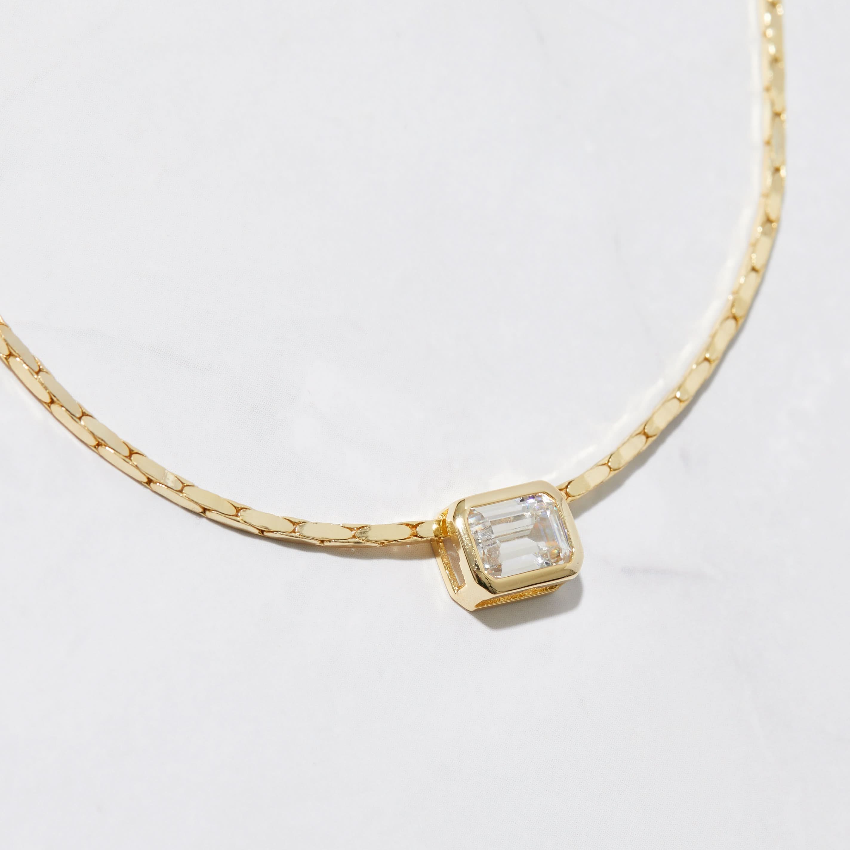 Baguette Bezel Statement Necklace