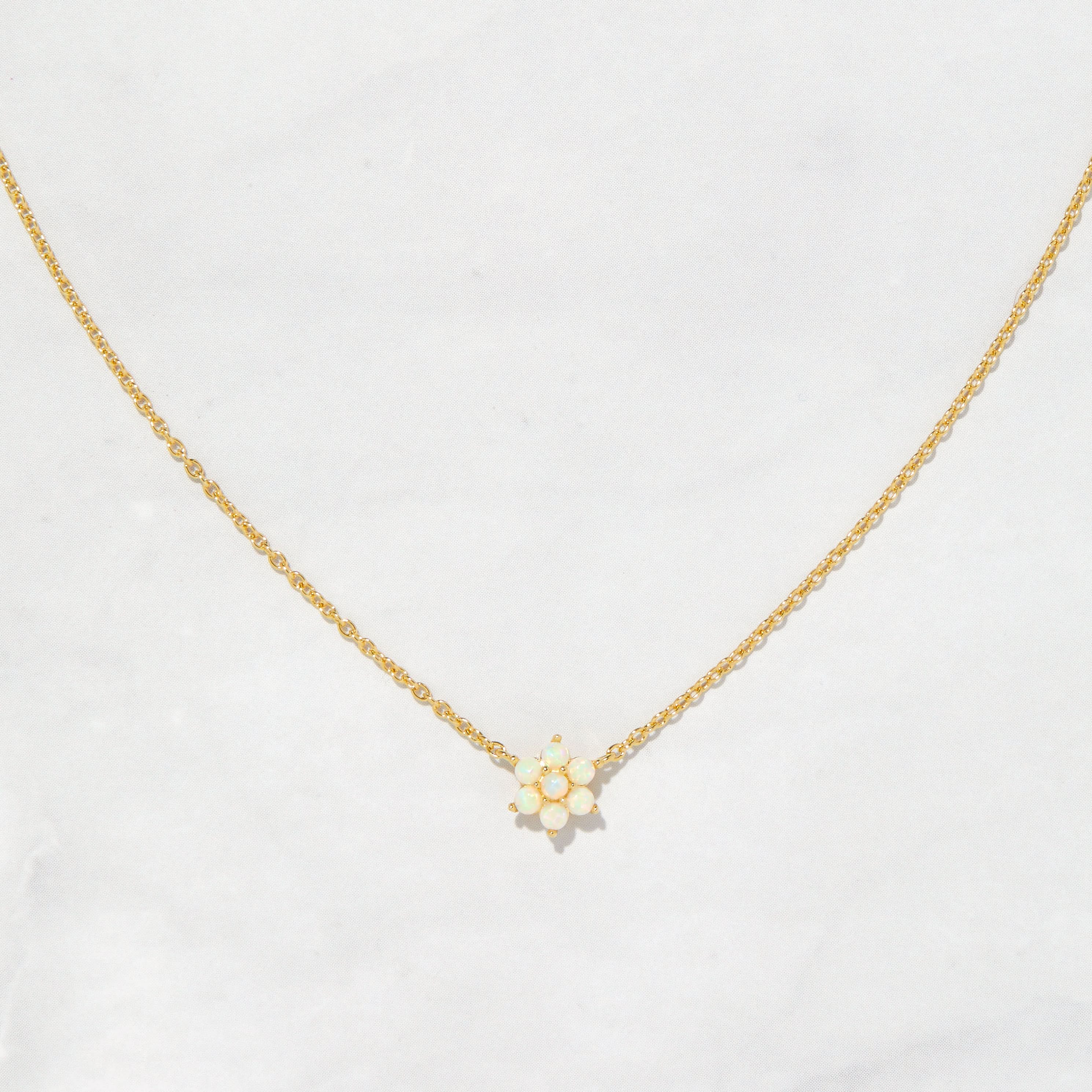 Opal Flower Necklace