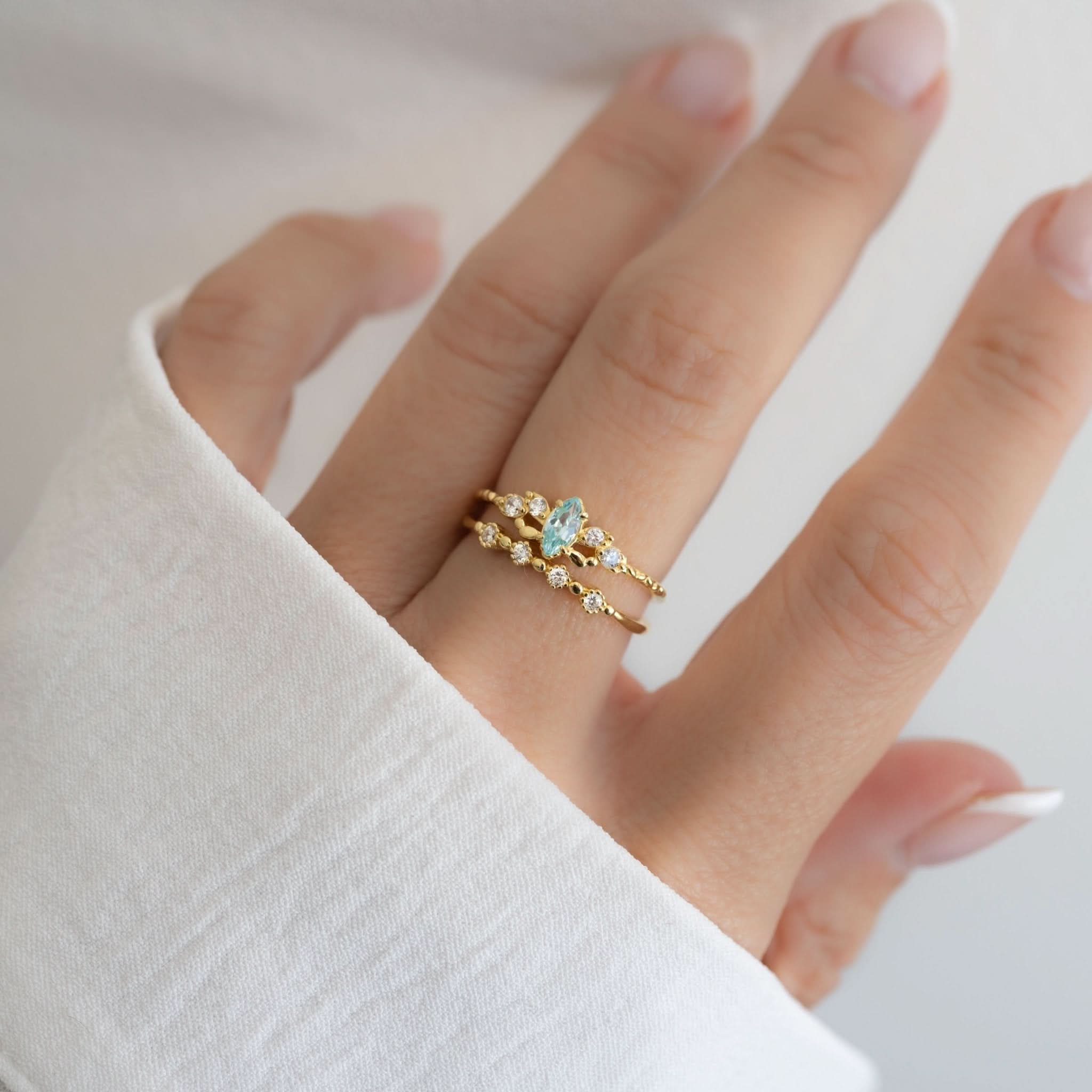Aquamarine Ring Set