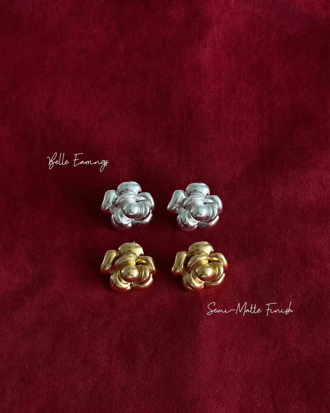 Elen Earrings – Silver Floral