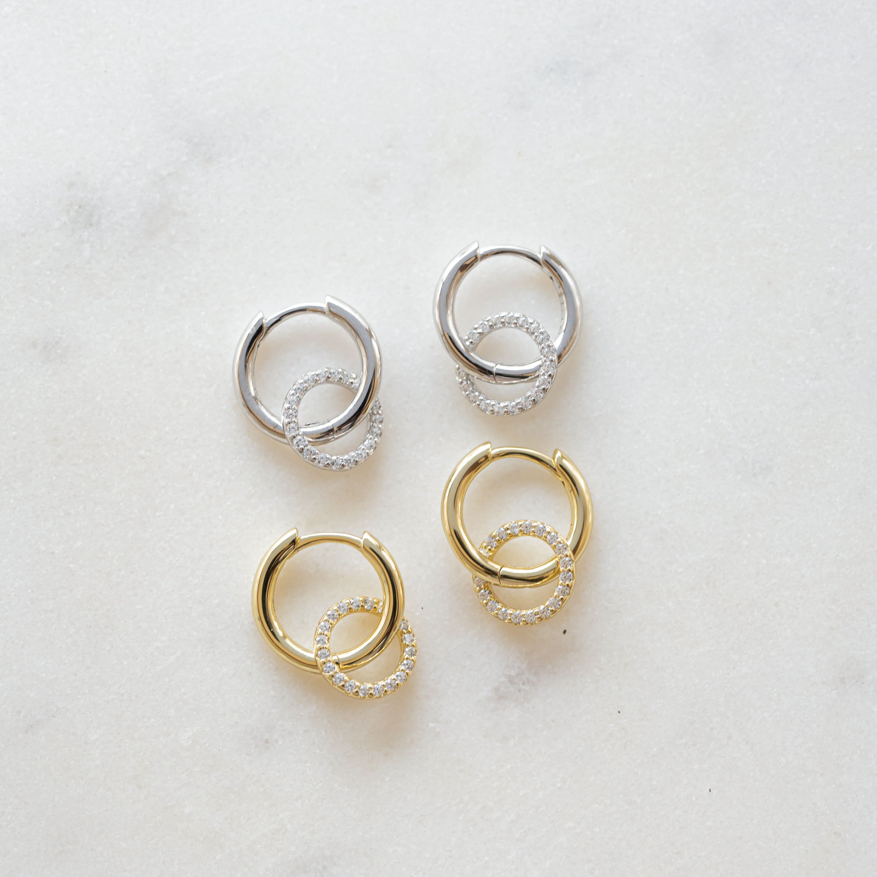 Circle Charm Hoops
