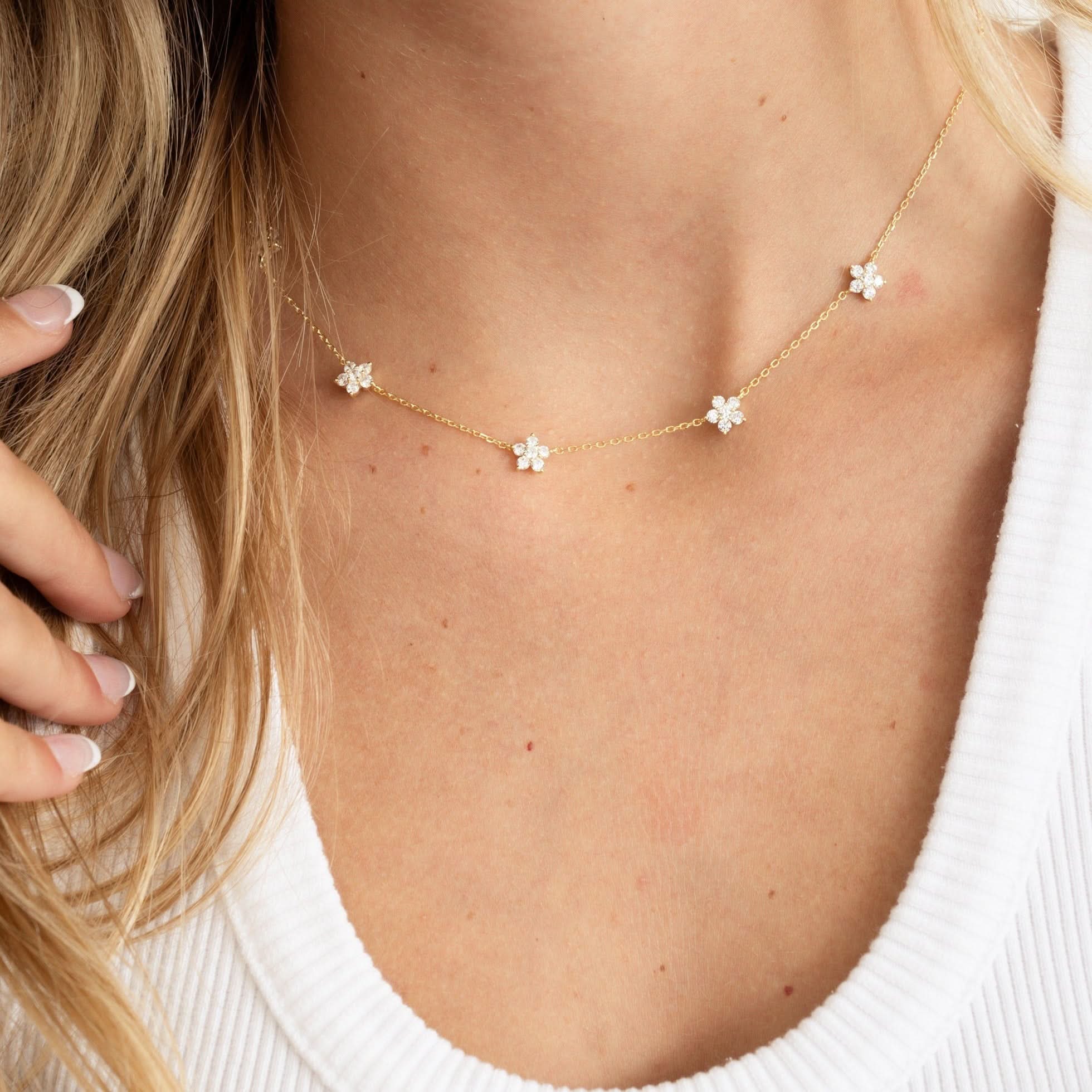 Diamond Flower Necklace