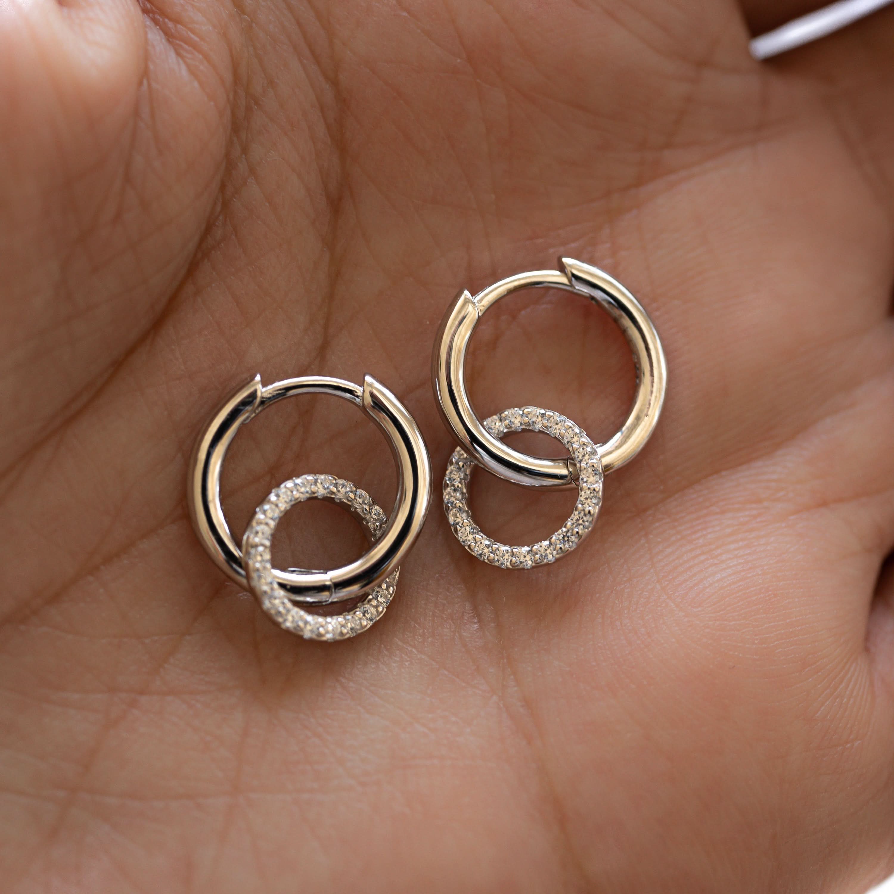 Circle Charm Hoops