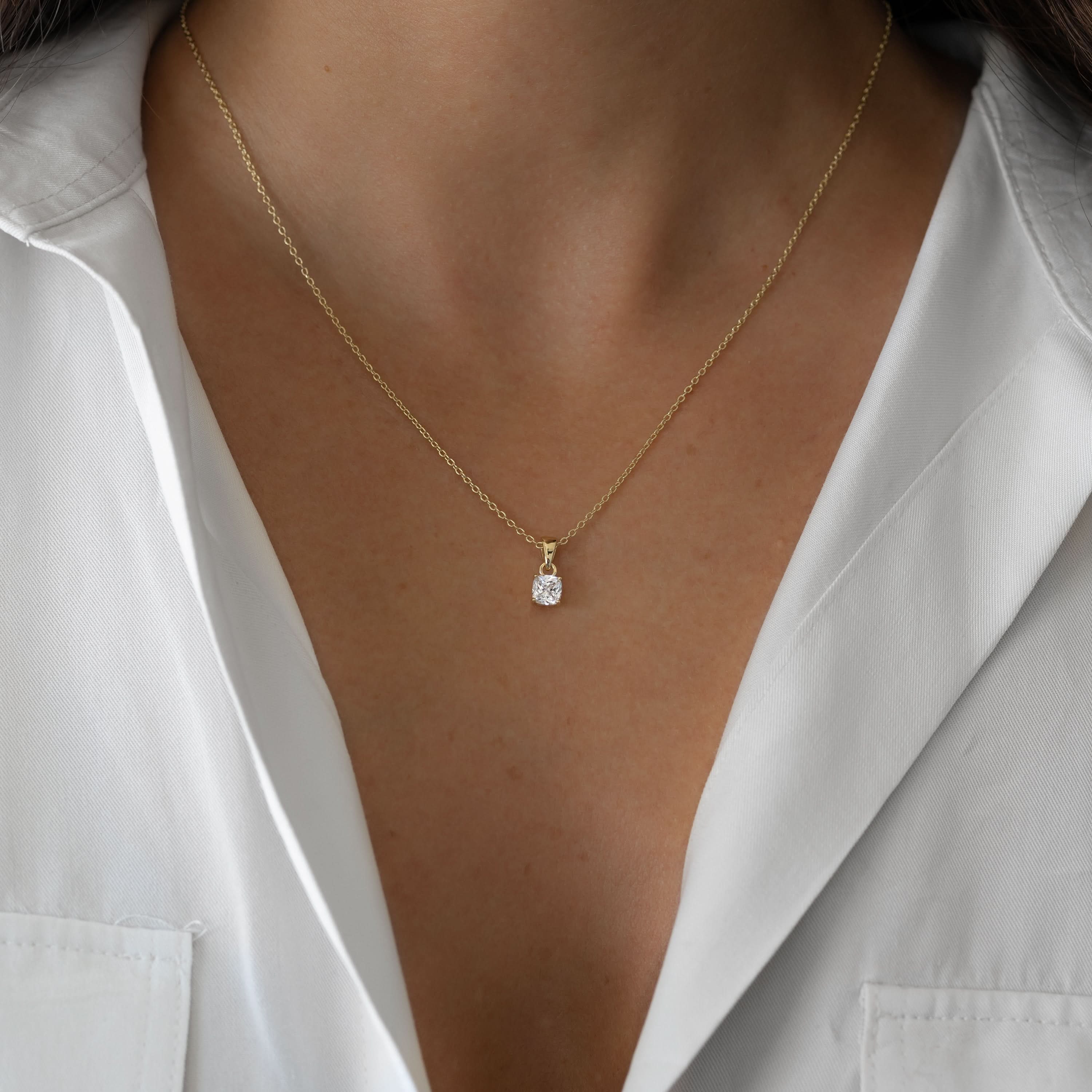 Cushion Diamond Necklace