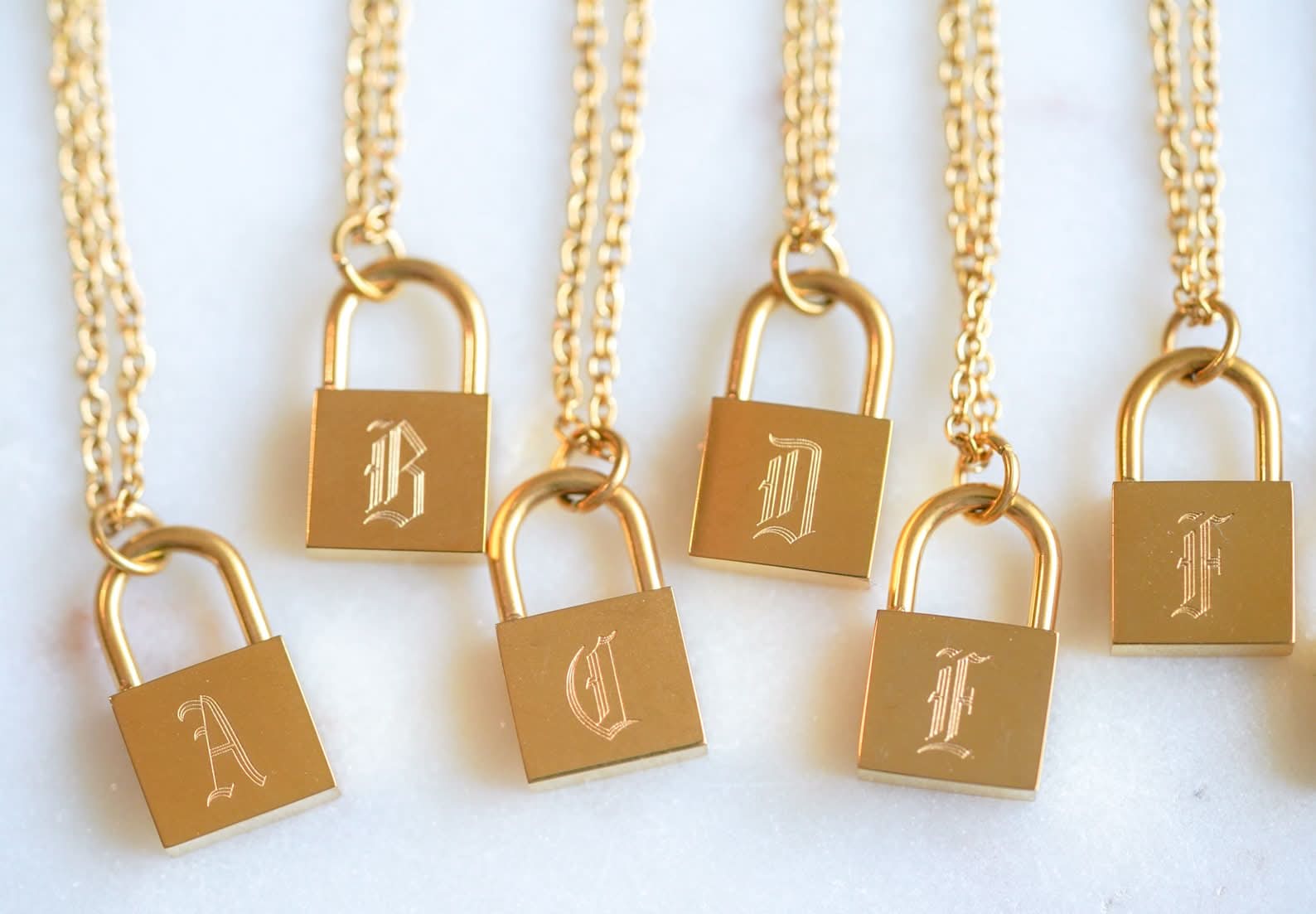 Lock Initial Necklace
