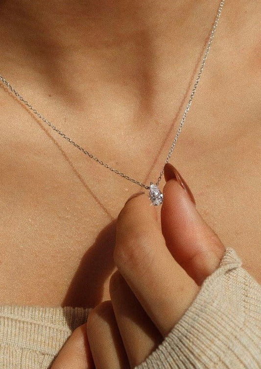 Iriss Necklace Pear - Silver