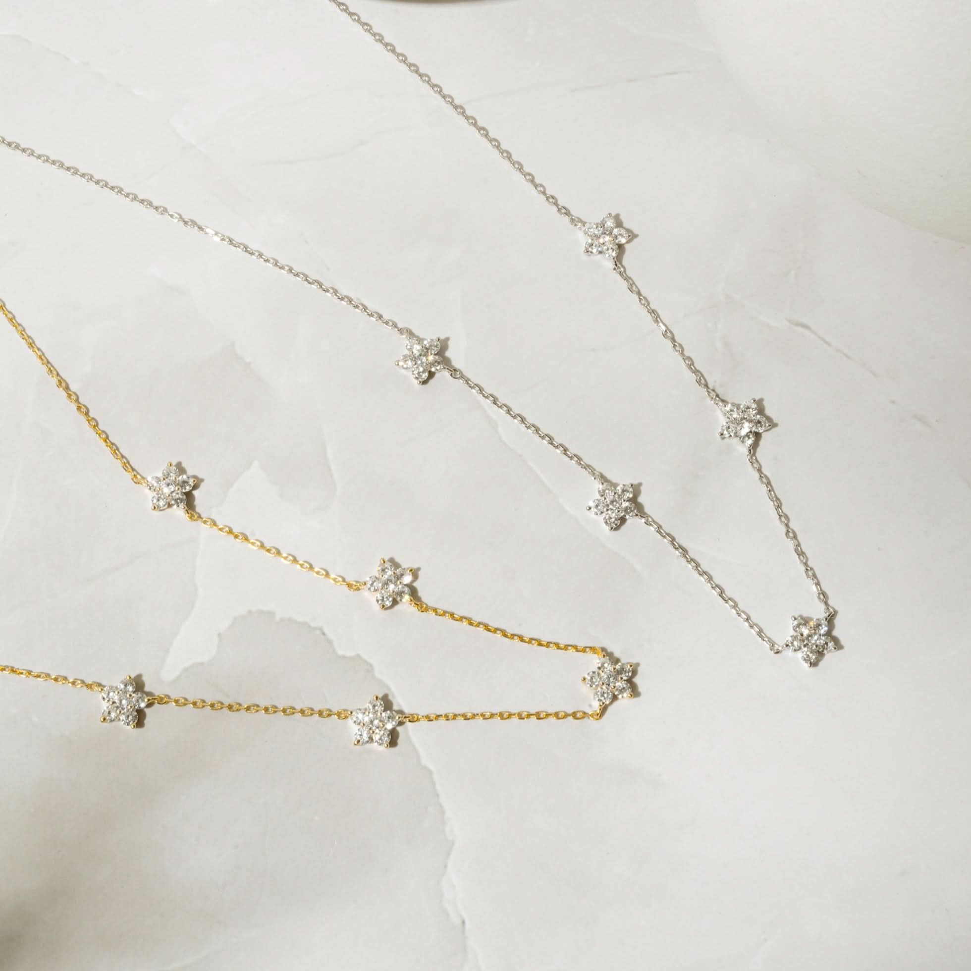 Diamond Flower Necklace