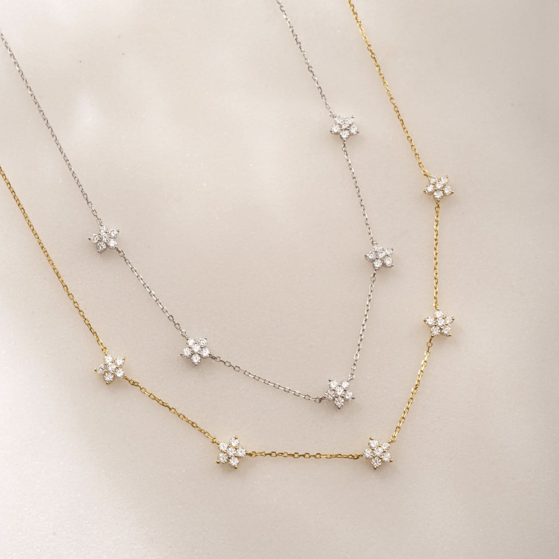 Diamond Flower Necklace