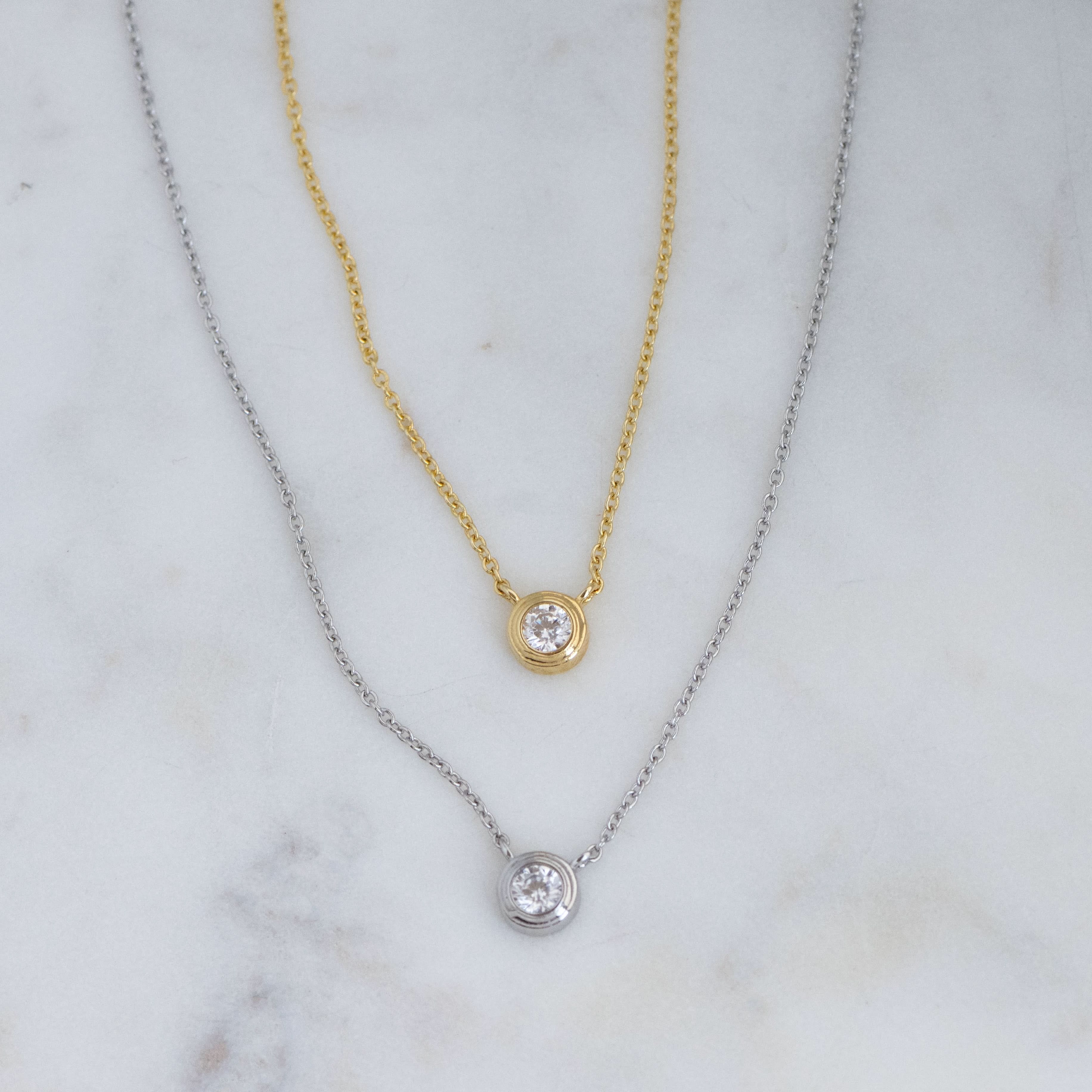 Tiny Bezel Necklace