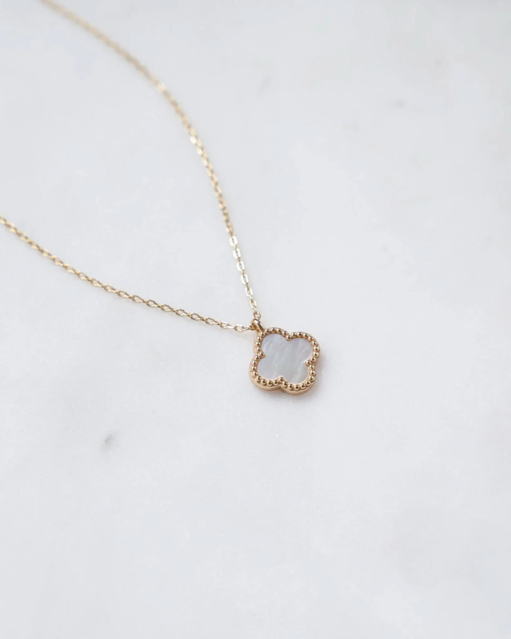 Mother of Pearl Clover Necklace