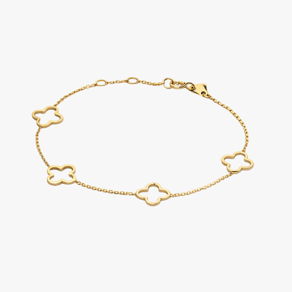 Armband med flera ihåliga klöver