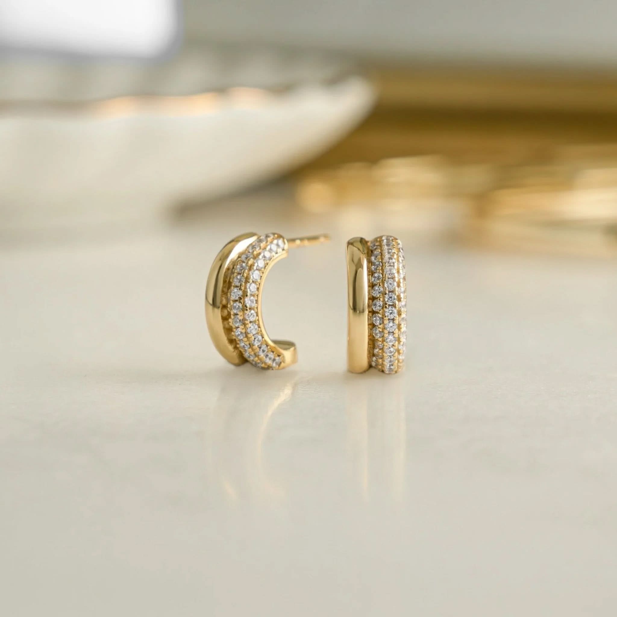 Pavé Double Hoop Earrings