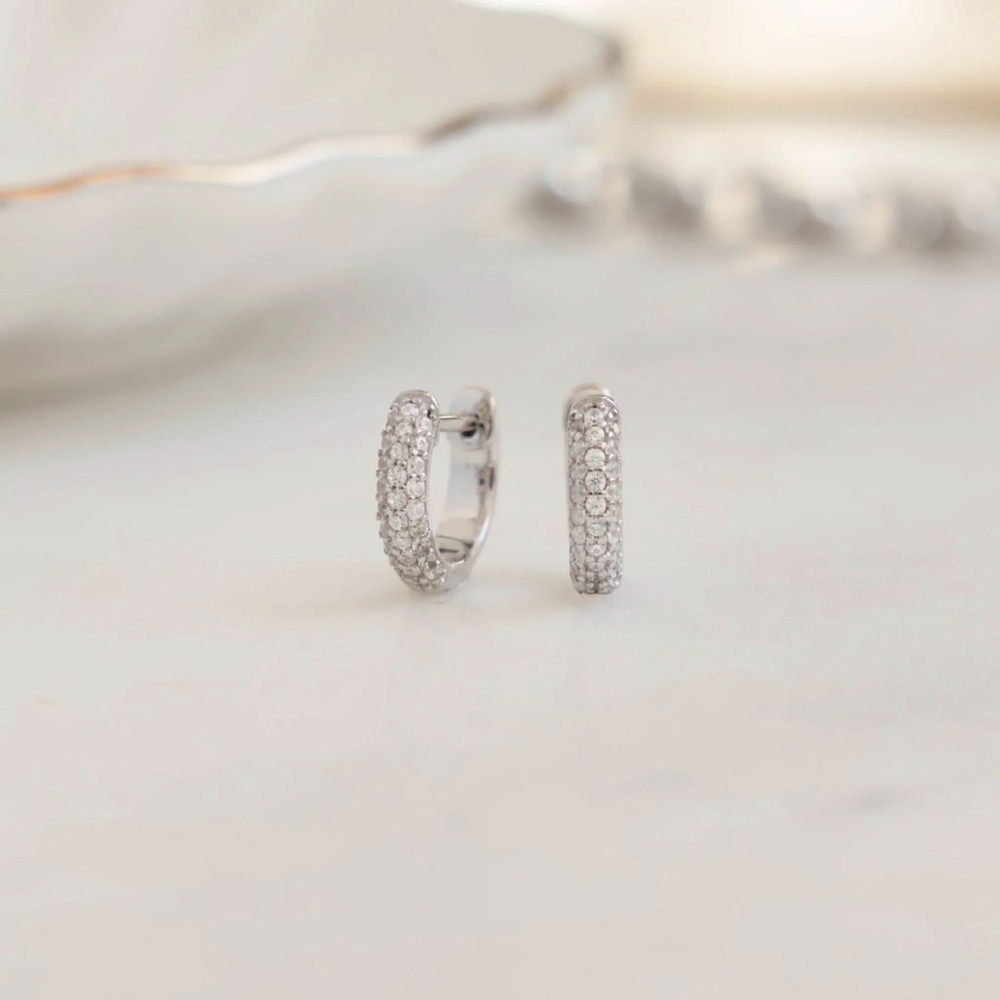 Pavé Huggie Earrings