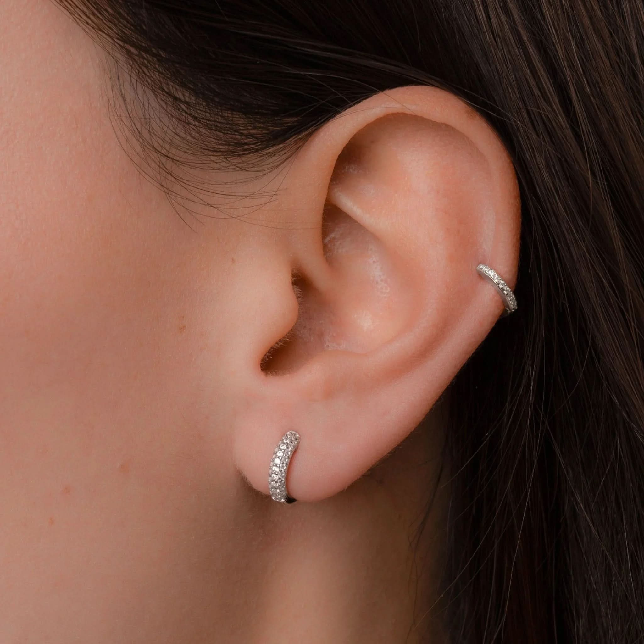 Pavé Huggie Earrings