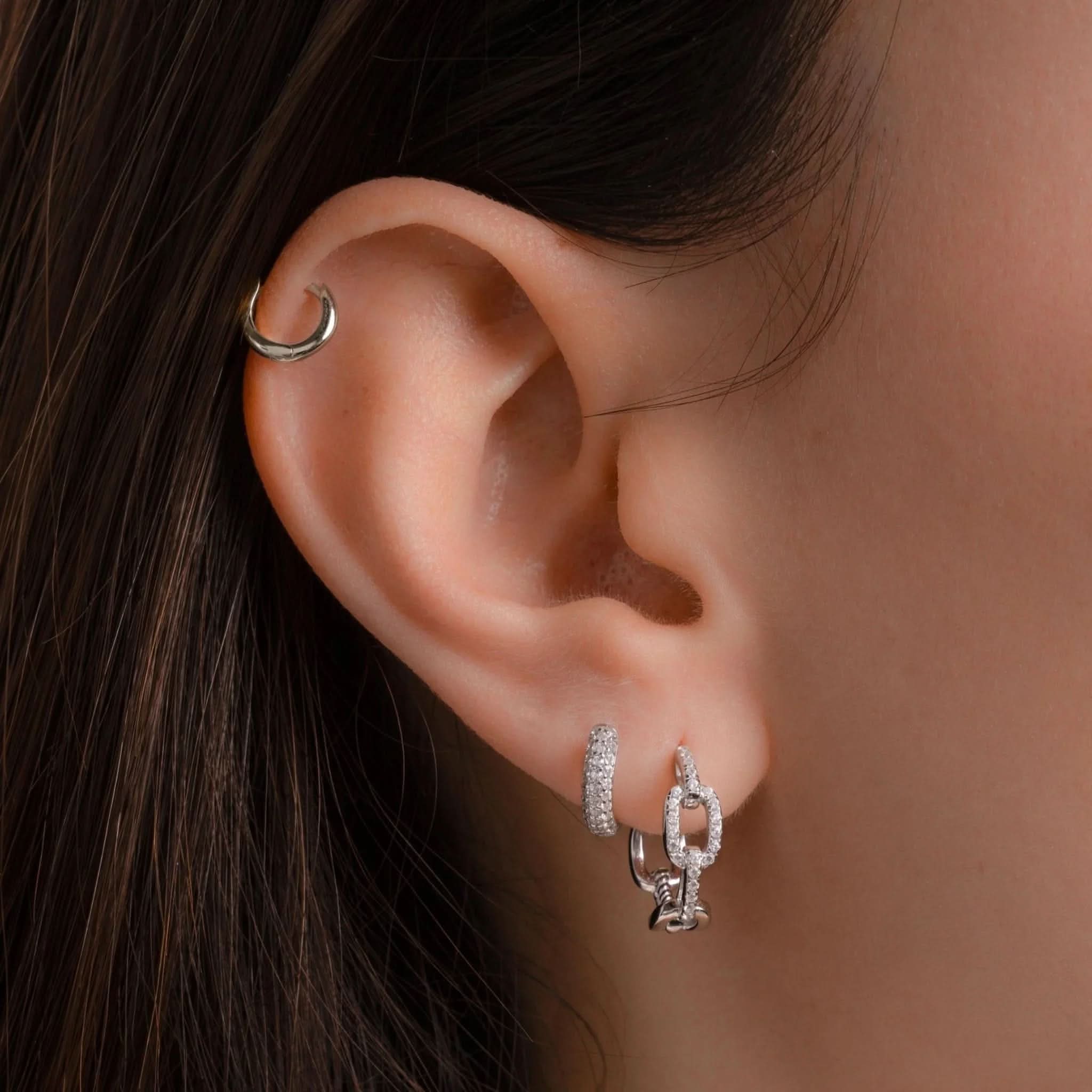 Pavé Huggie Earrings