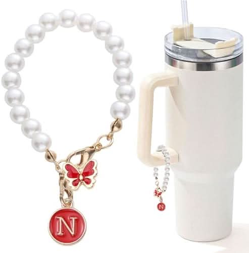 Pearl Chain Accessories Stanley Cup Initial Charms