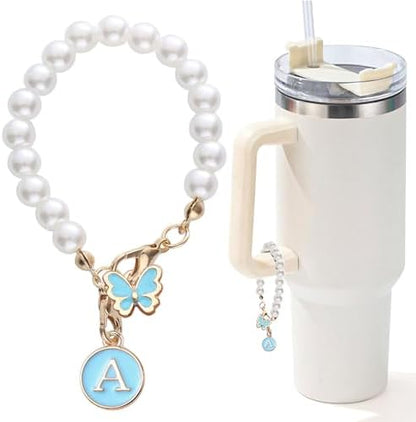 Pearl Chain Accessories Stanley Cup Initial Charms