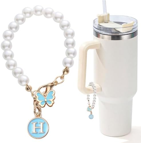 Pearl Chain Accessories Stanley Cup Initial Charms