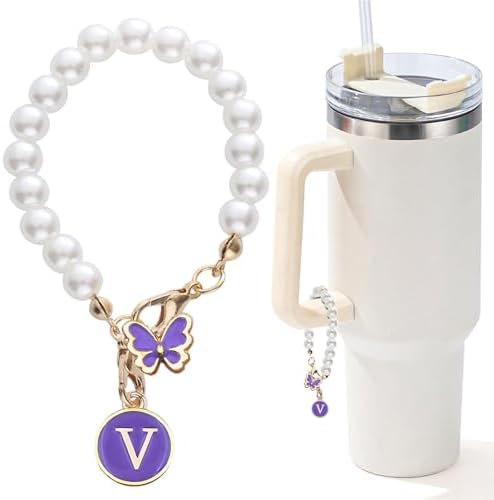 Pearl Chain Accessories Stanley Cup Initial Charms
