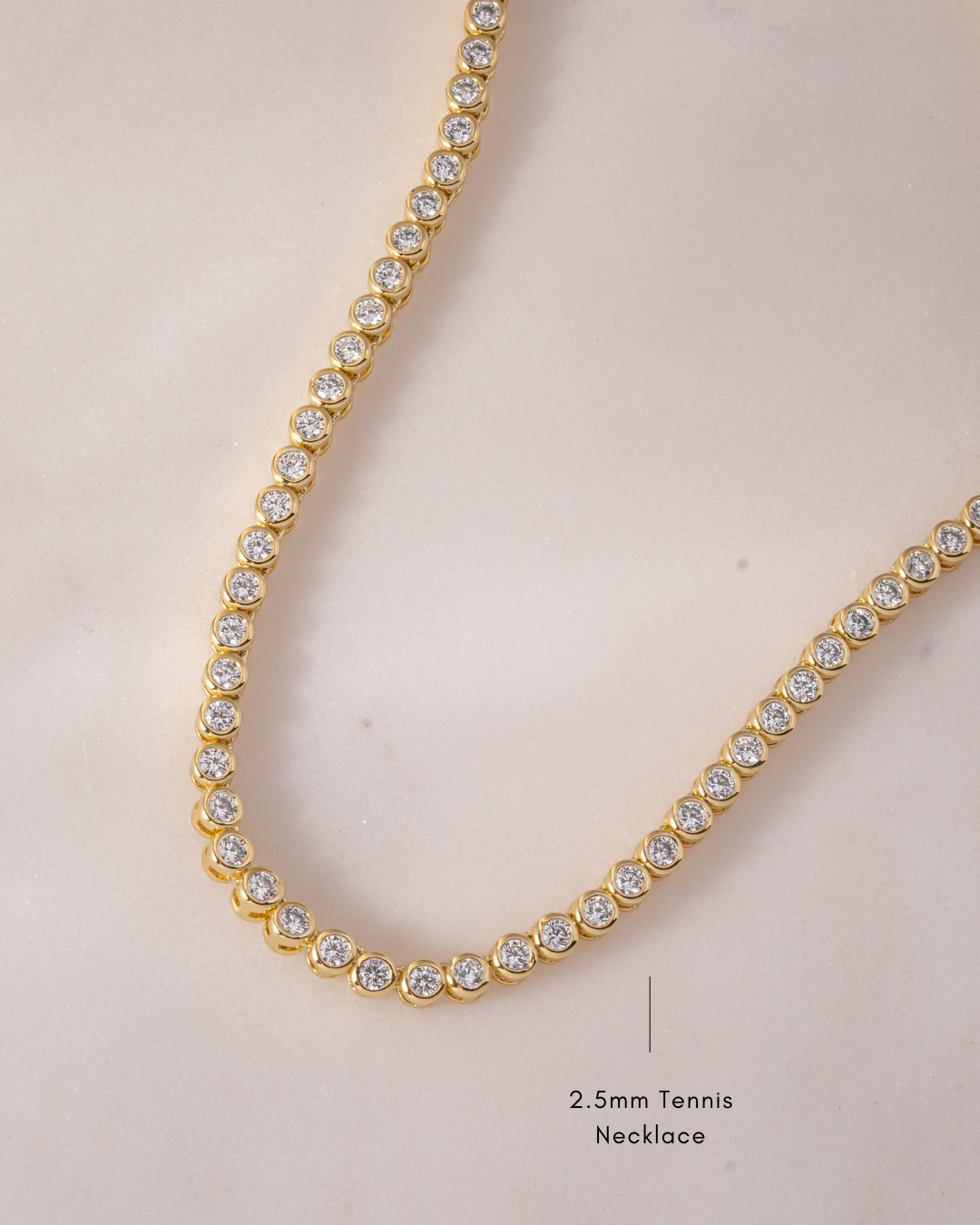 Round Bezel Tennis Necklace