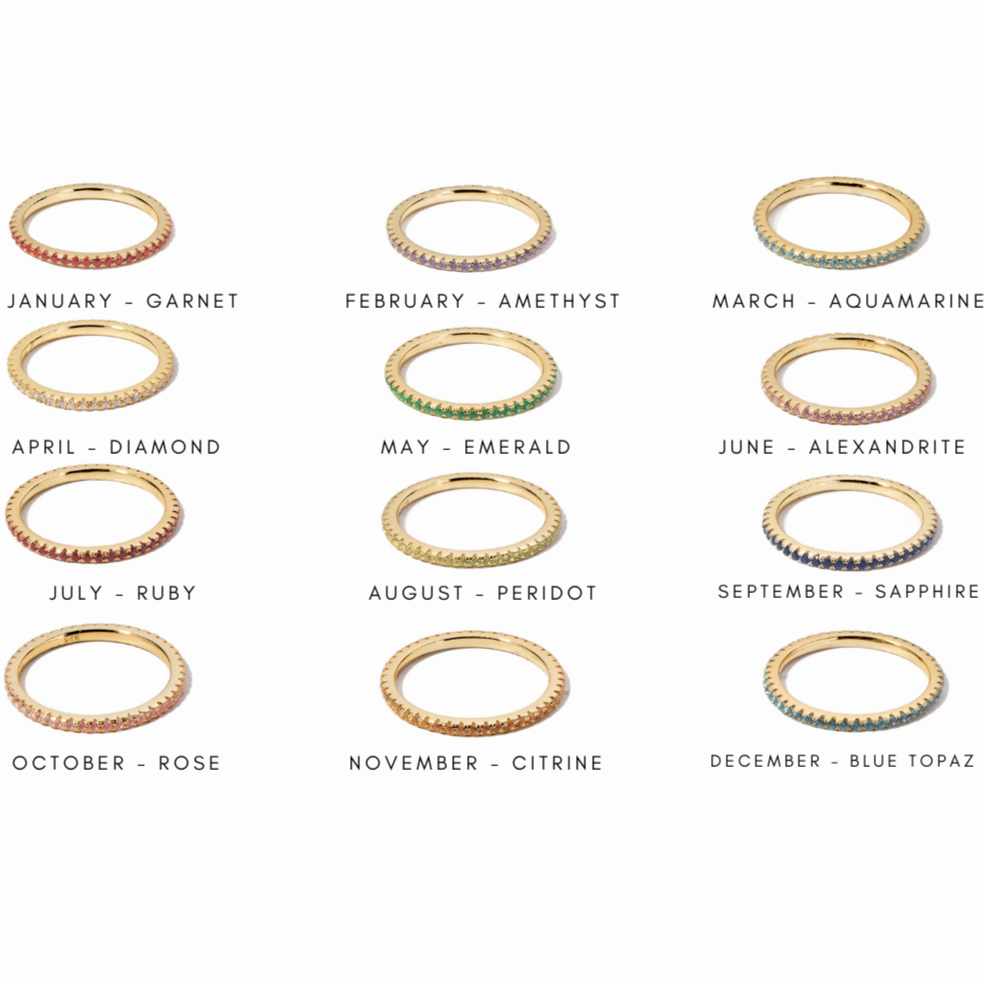 Gold Eternity Birthstone Rings