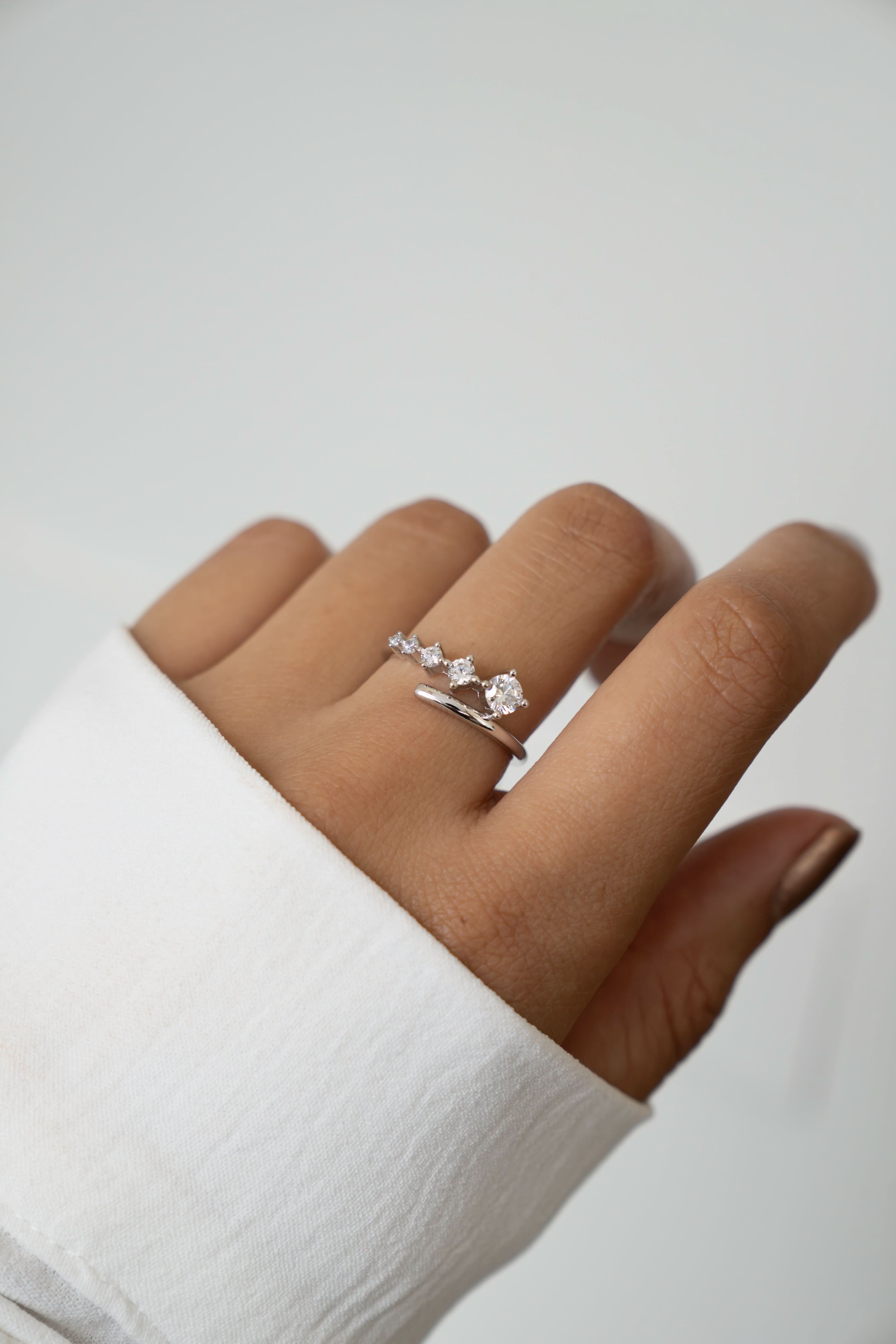 Diamond Bypass Ring