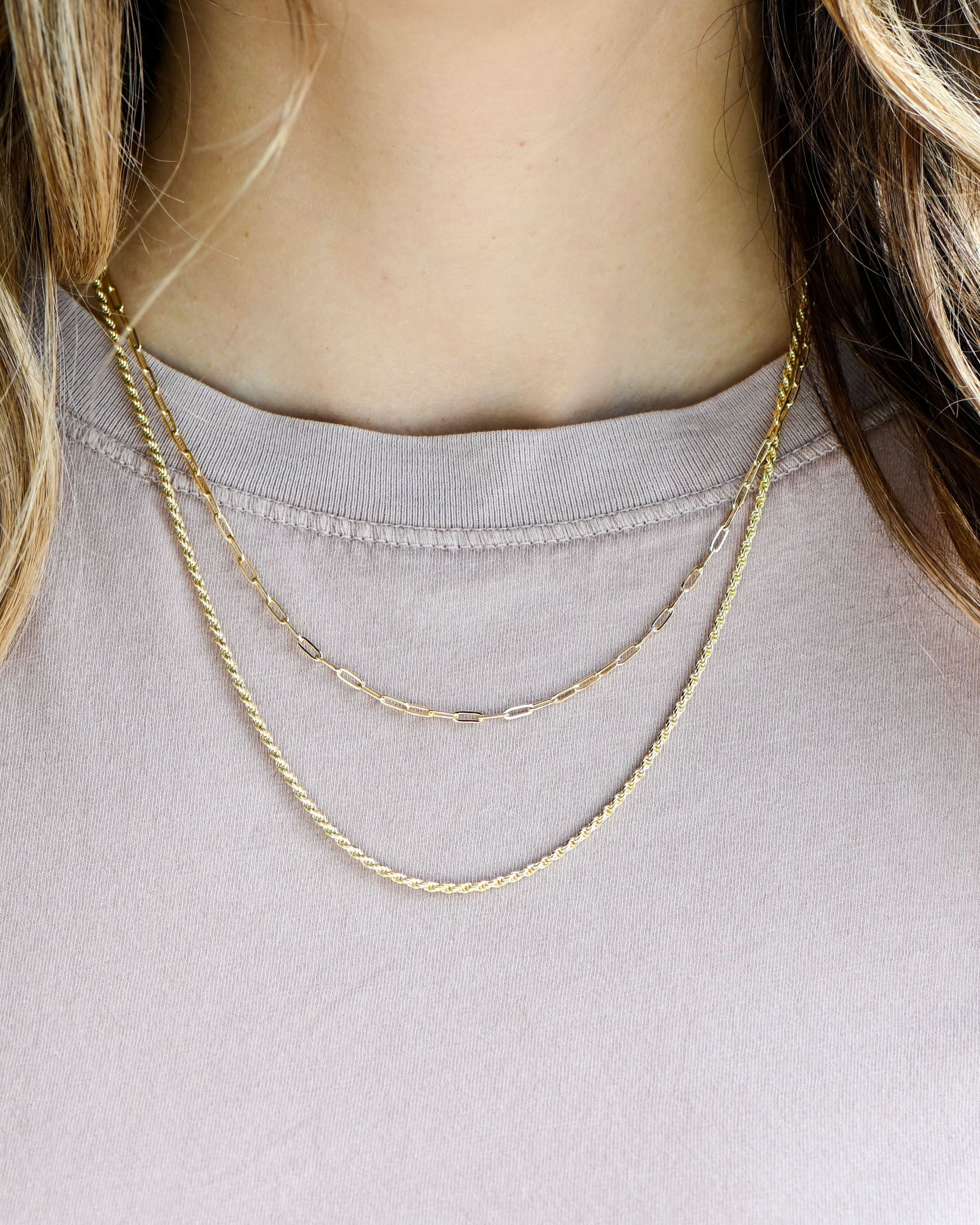 Tiny Link Paperclip Necklace