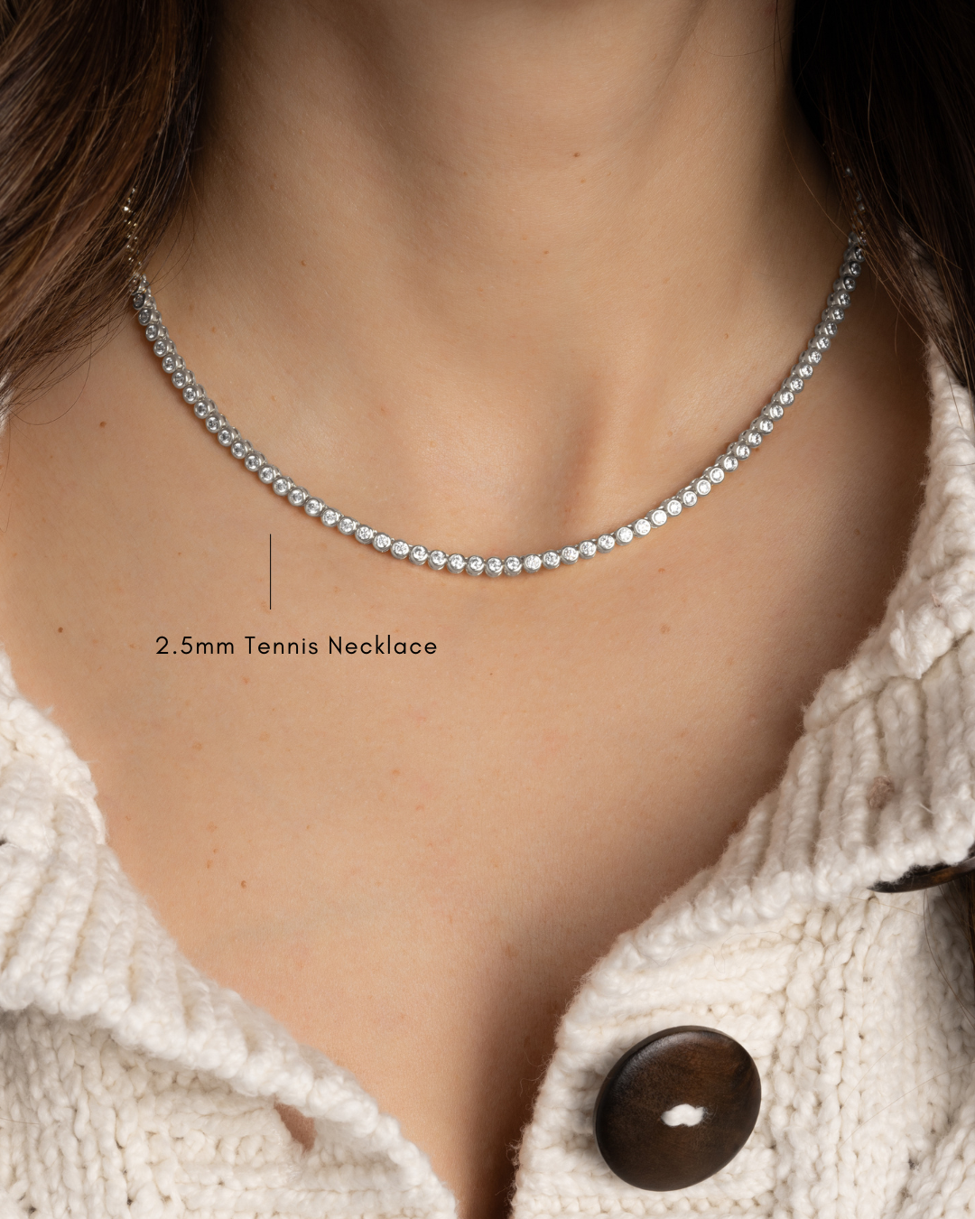 Round Bezel Tennis Necklace