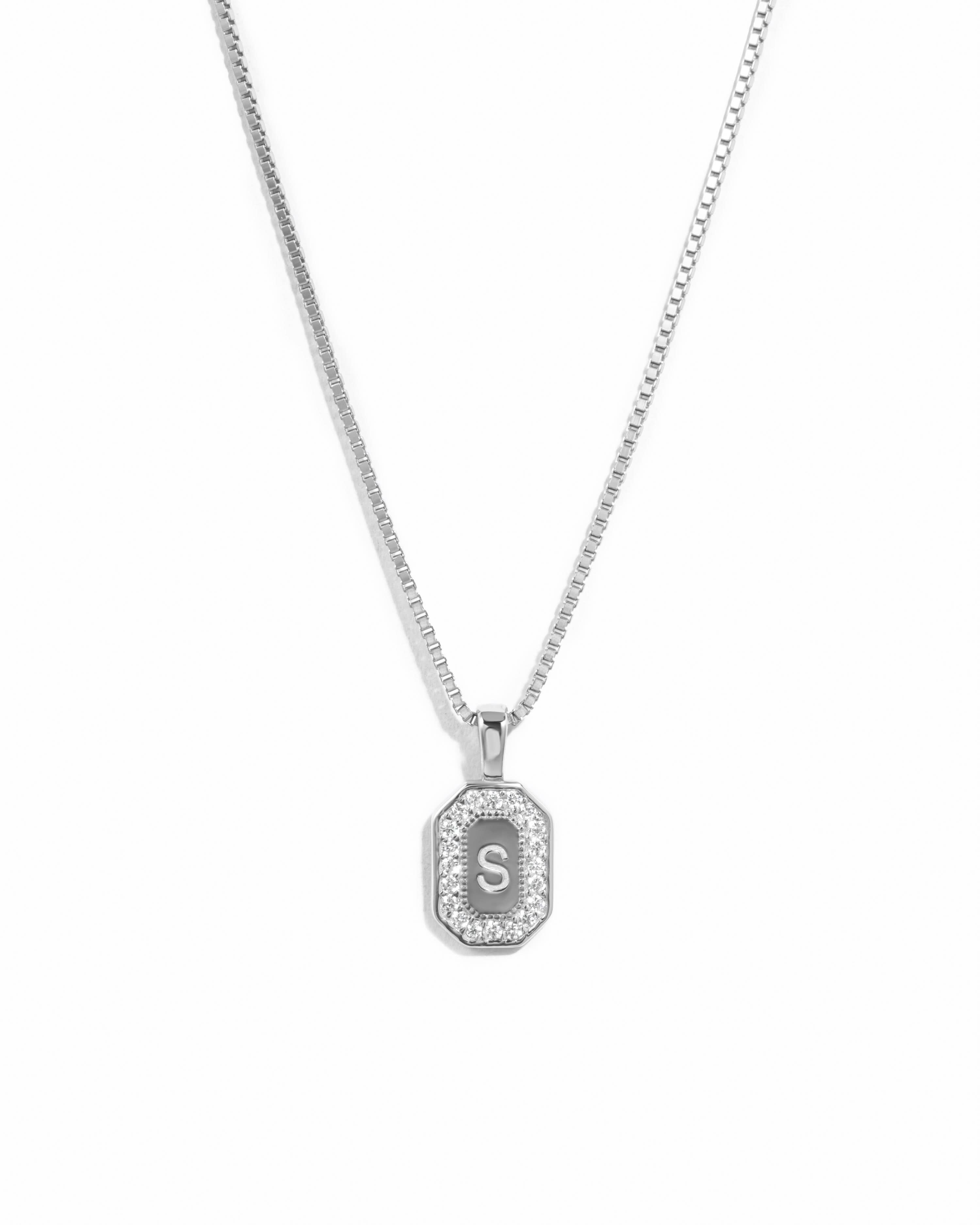 Custom Initial Studded Pendant Necklace