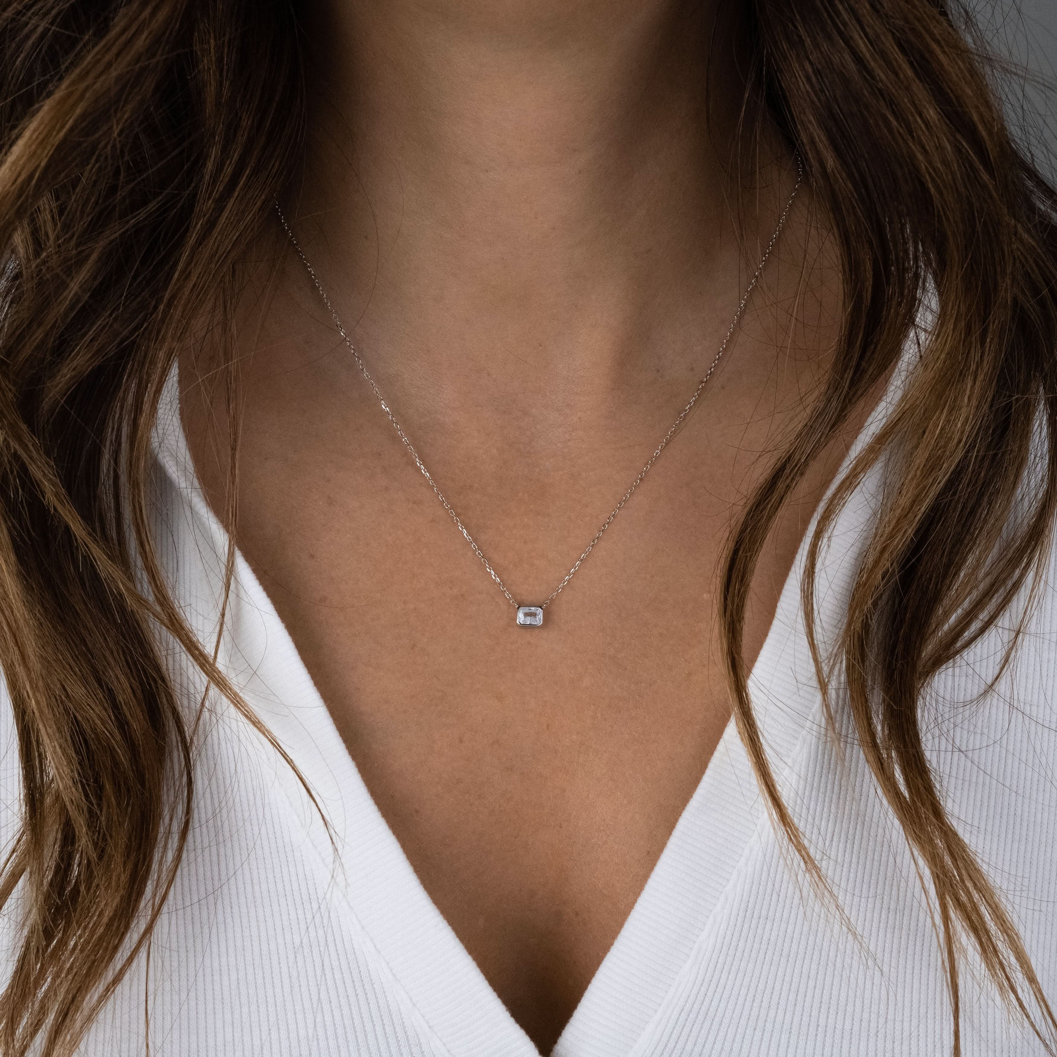 Radiant Bezel Necklace