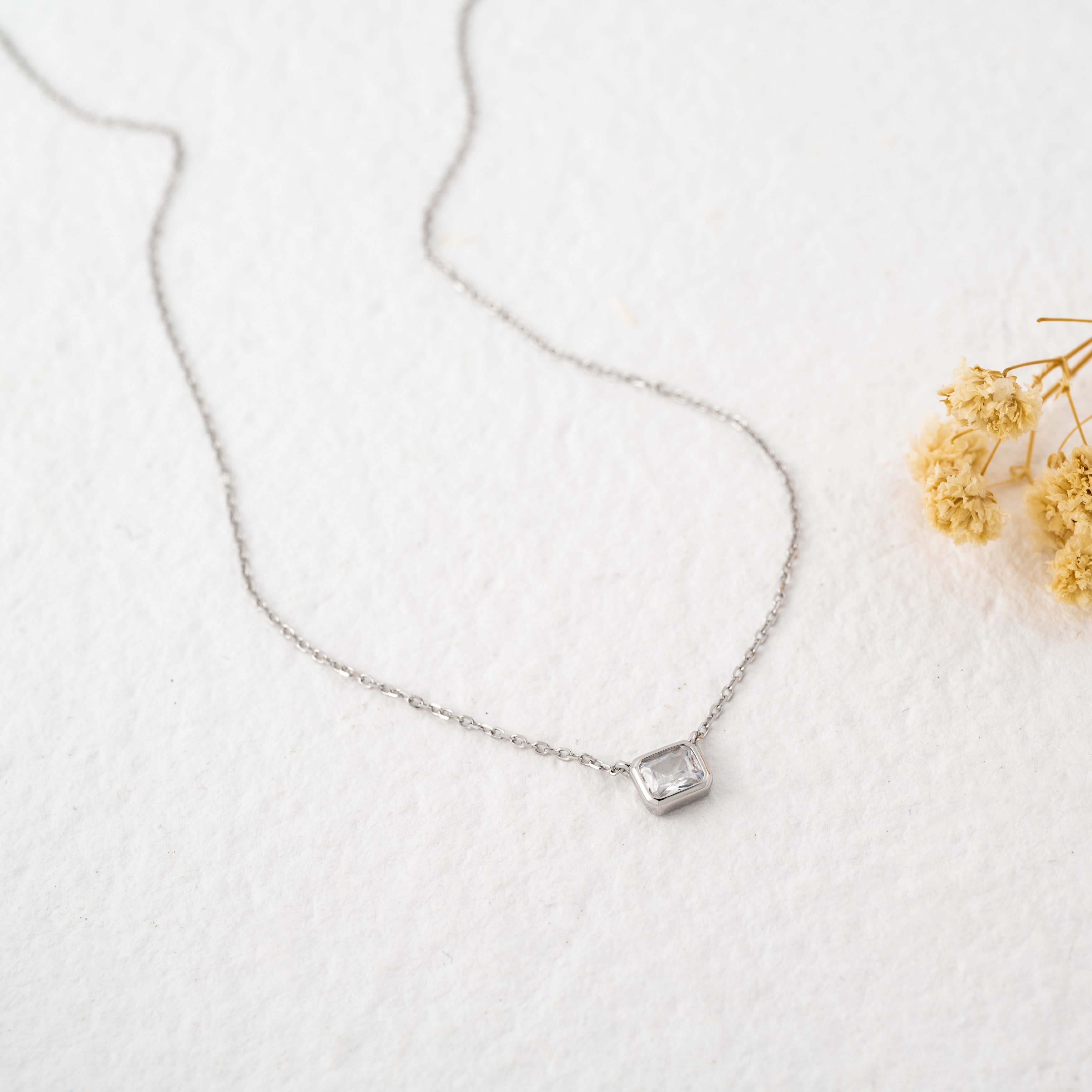 Radiant Bezel Necklace