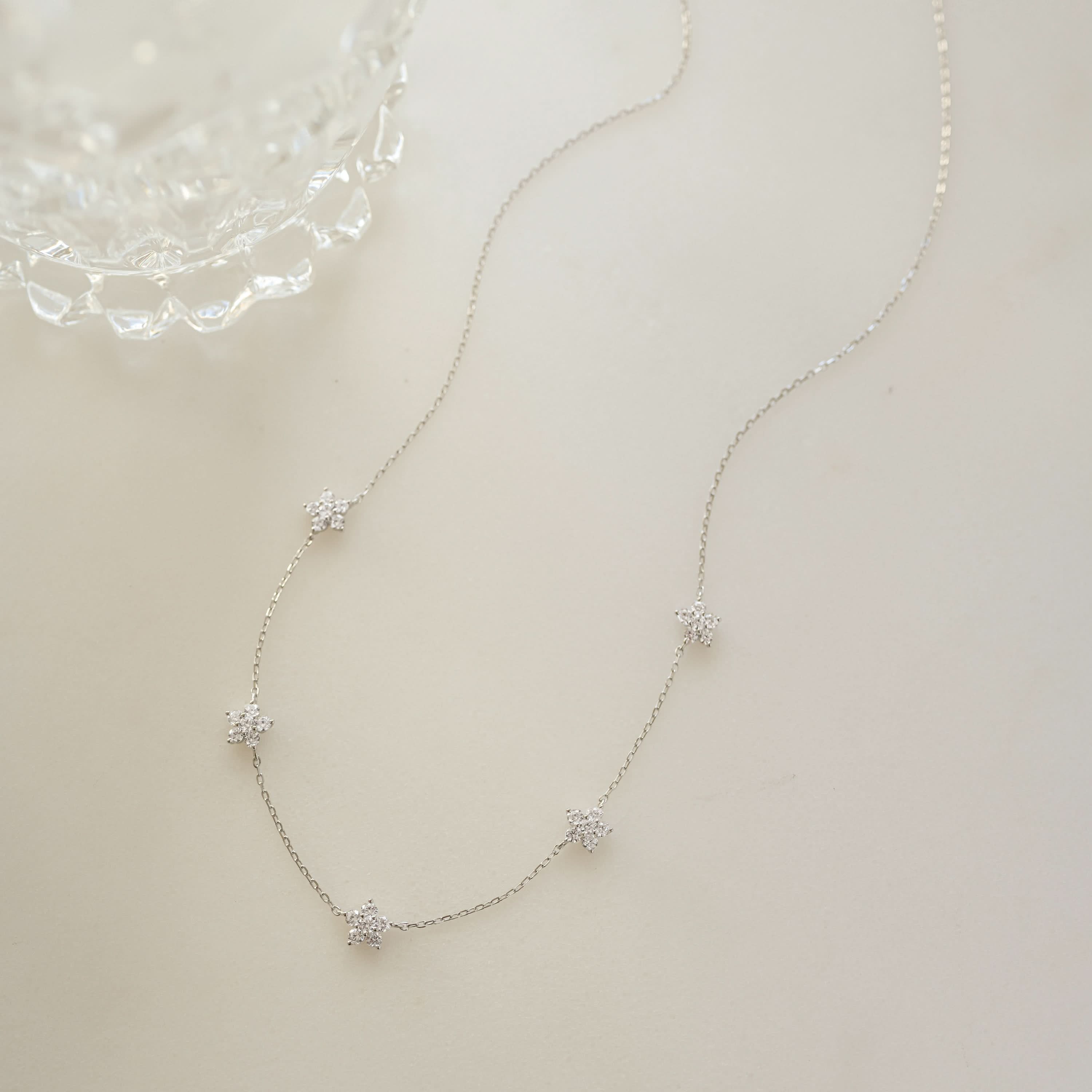 Diamond Flower Necklace