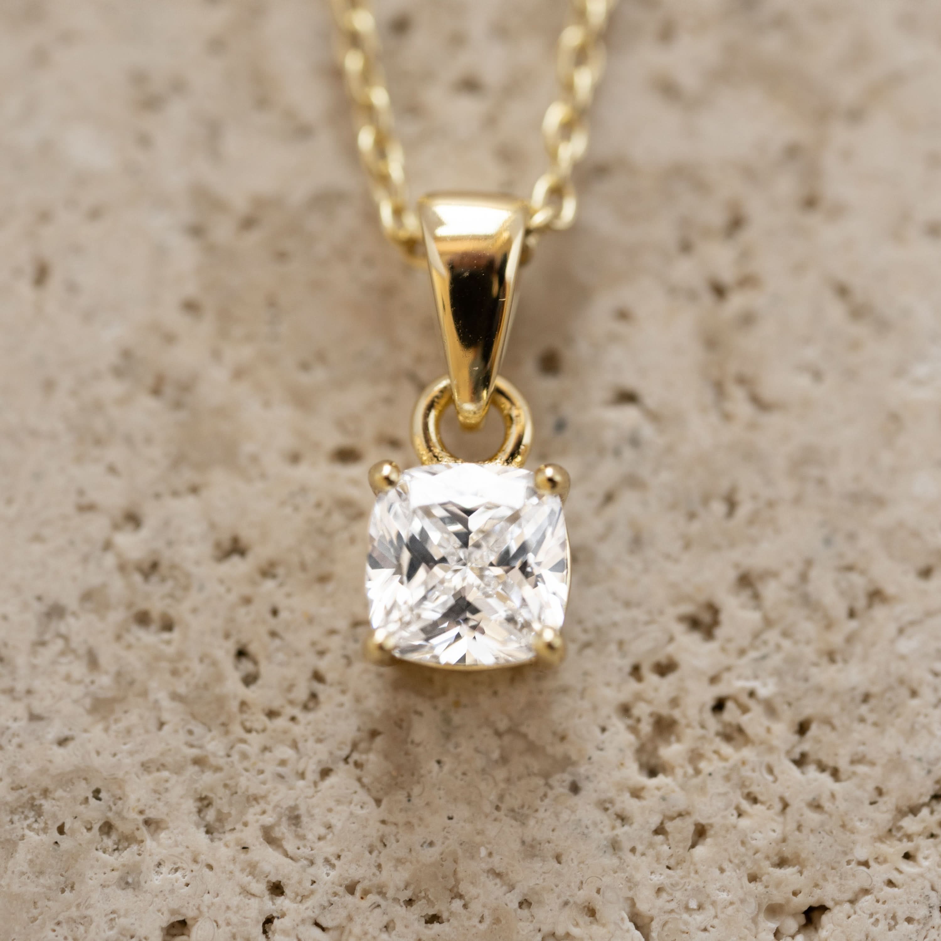 Cushion Diamond Necklace