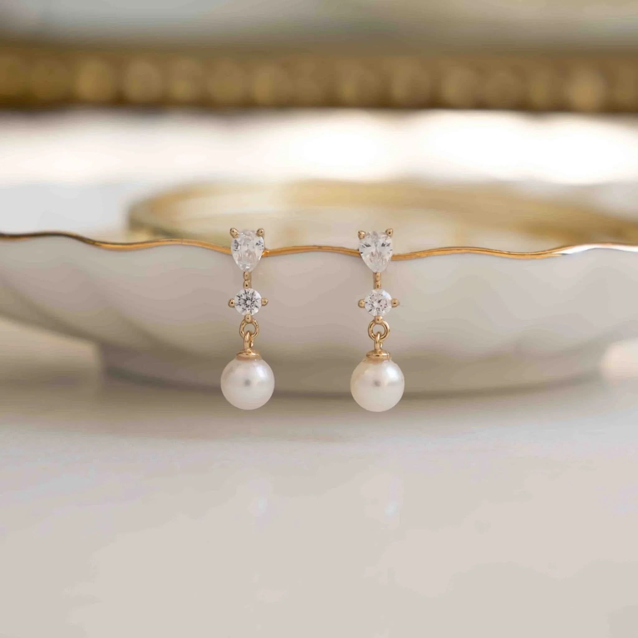 Small Pearl Drop Earrings