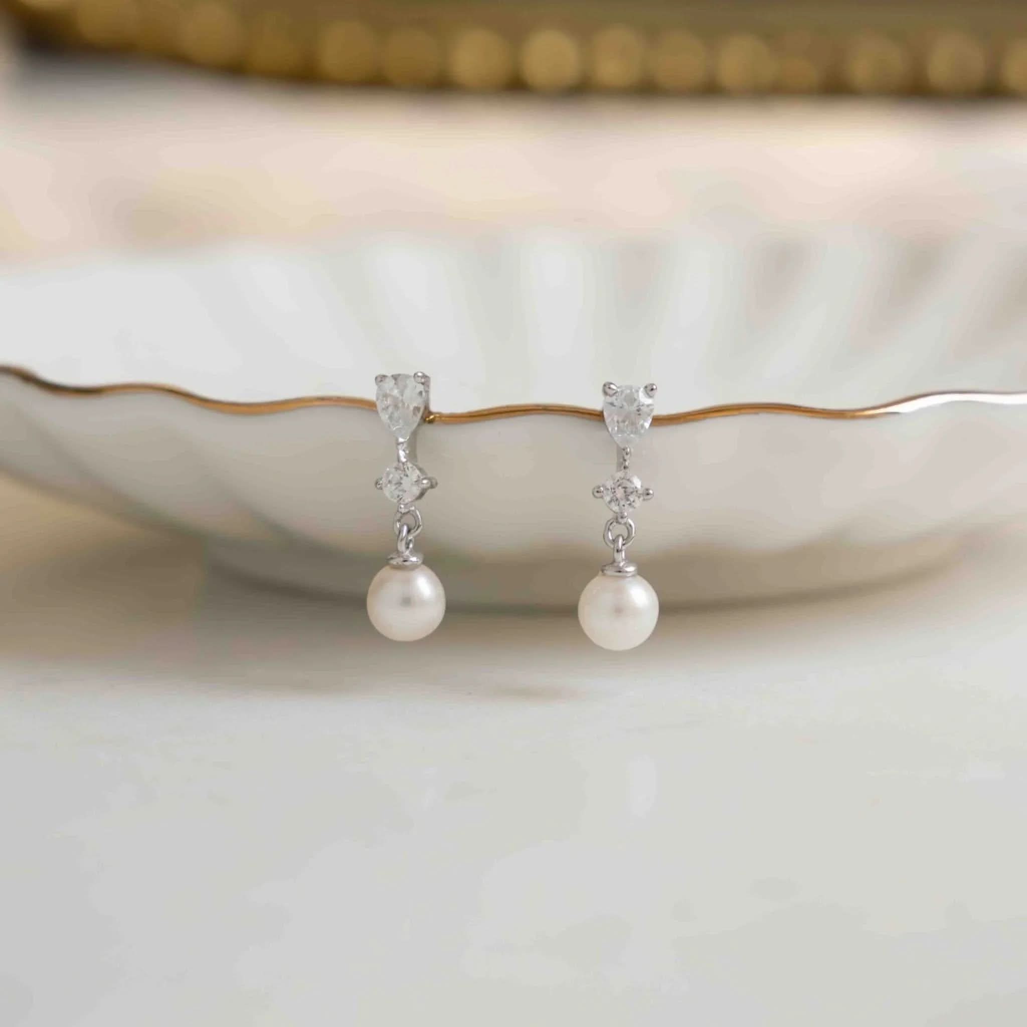 Small Pearl Drop Earrings