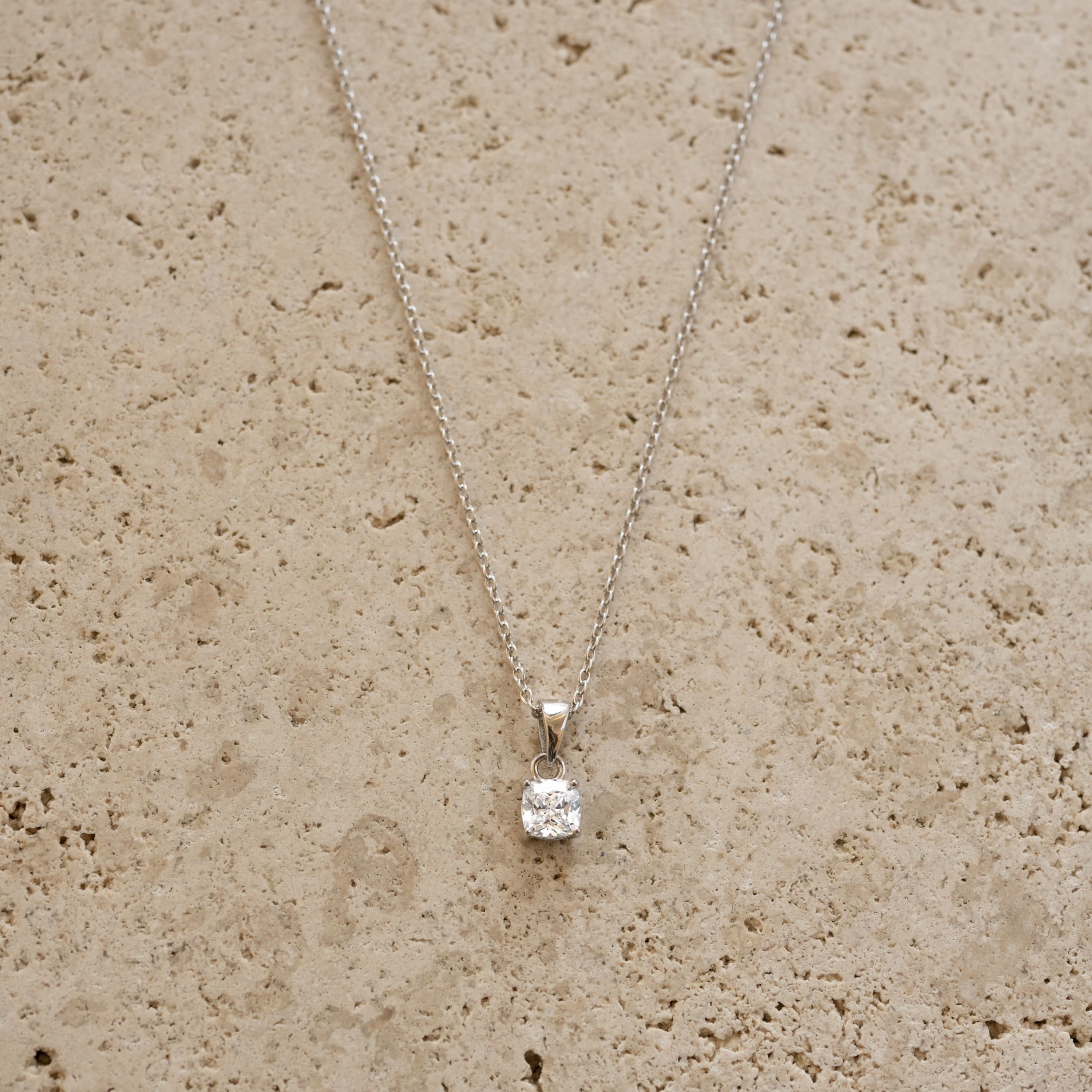 Cushion Diamond Necklace